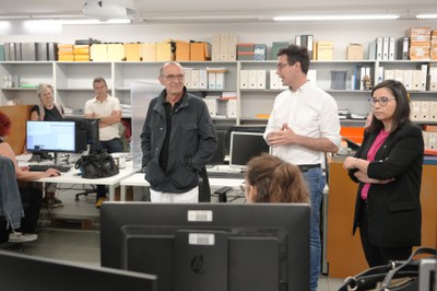 Pueyo, Postius i Freixanet han saludat i felicitat els tècnics de l'àrea d'Urbanisme responsables del projecte.