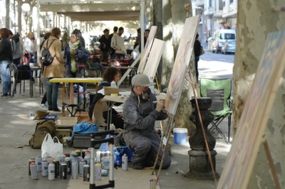 Els artistes han dut avui el seu art fins a la Rambla.