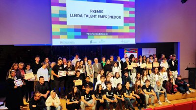 Els guardonats als premis Lleida Talent Emprenedor.