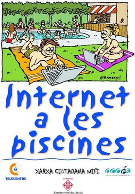 Cartell de l'activitat "Internet a les piscines".
