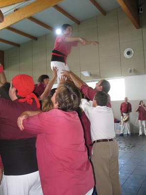 Els Castellers de Lleida s'han sumat a la celebració de l'acte.