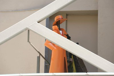 Una silueta de Humphrey Bogart a l'IMAC.