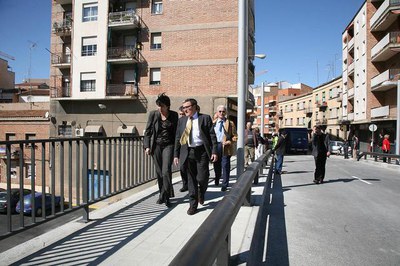 El paer en cap, Àngel Ros, ha visitat el nou pont coincidint amb la seva estrena. És la primera gran obra acabada vinculada al Pla Especial de l'Esta….