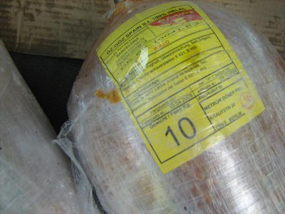 Detall de l'etiqueta d'un dels kebabs.