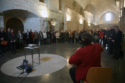La lectura del manifest ha tingut lloc a la sala gran de la Canonja..