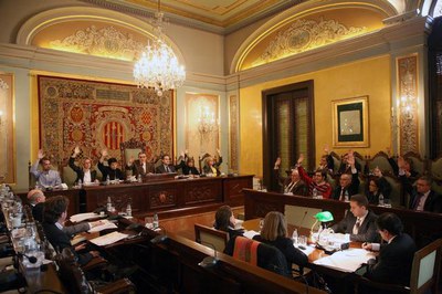 Moment de la votació dels pressupostos 2009..