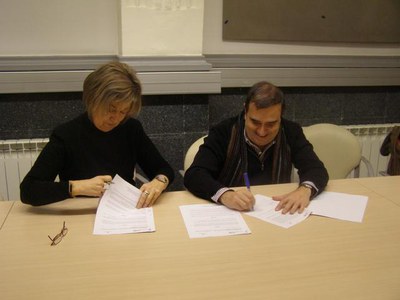 Montse Parra i el president de la FECOLL..