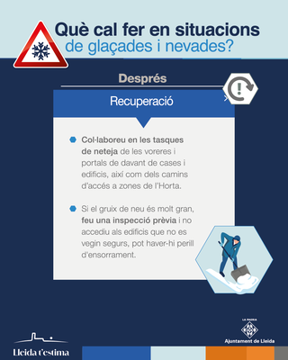 Recomanacions després d'un episodi de glaçades i nevades.