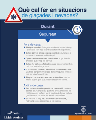 Recomanacions durant un episodi de glaçades i nevades.
