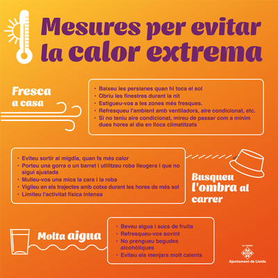 Recomanacions a la ciutadania, per onada forta de calor..