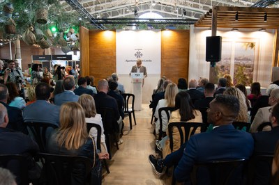 La intervenció del paer en cap durant l'acte inaugural.