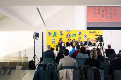 L'alcalde, Fèlix Larrosa, durant la presentació de l'Animac.