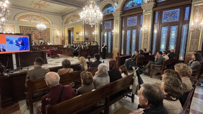 Durant l'acte de lliurament del premi s'ha projectat un video sobre el grup de recerca guardonat..