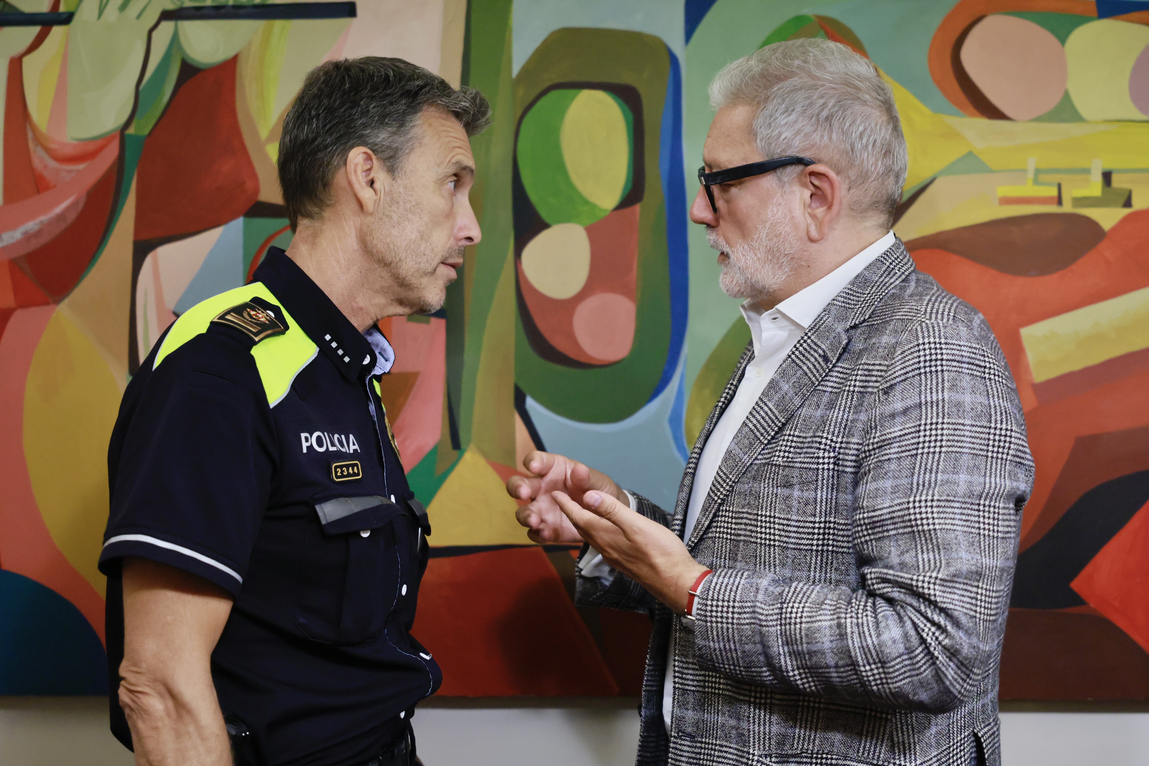 Larrosa conversa amb el nou cap de la Urbana, Josep Mallada