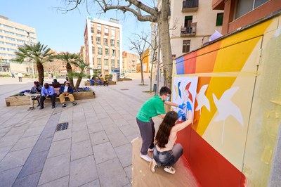La intervenció a la plaça Cervantes.