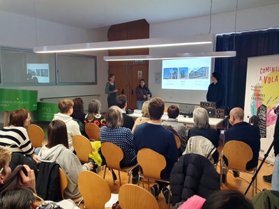 Un moment de l'acte de presentació d'aquest matí.