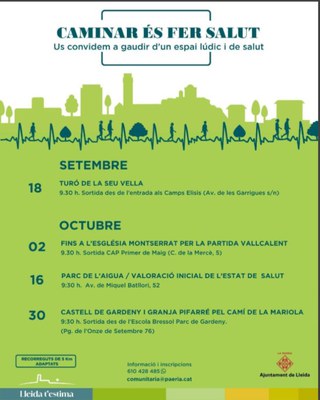 Activitats de setembre i octubre del Caminar és fer salut 2026.