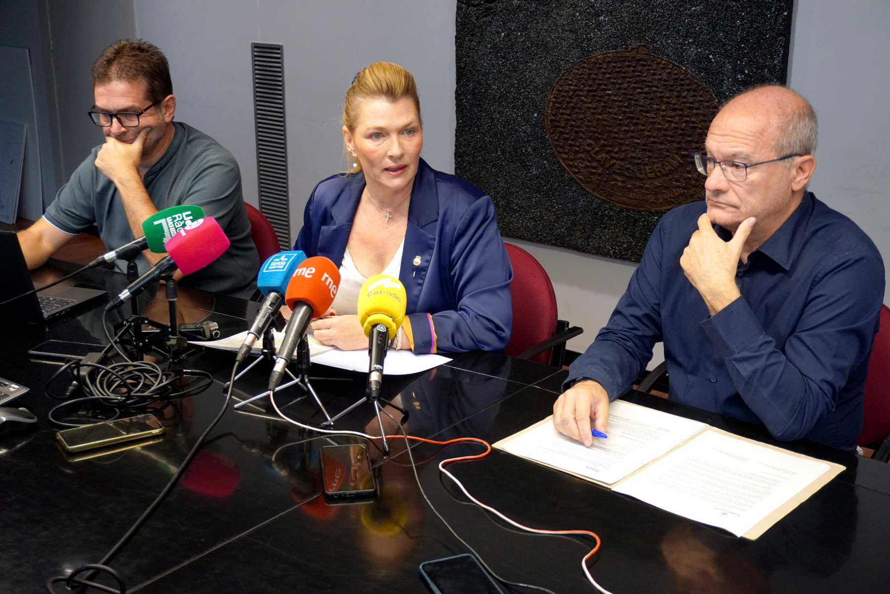 Un moment de la roda de premsa d'avui