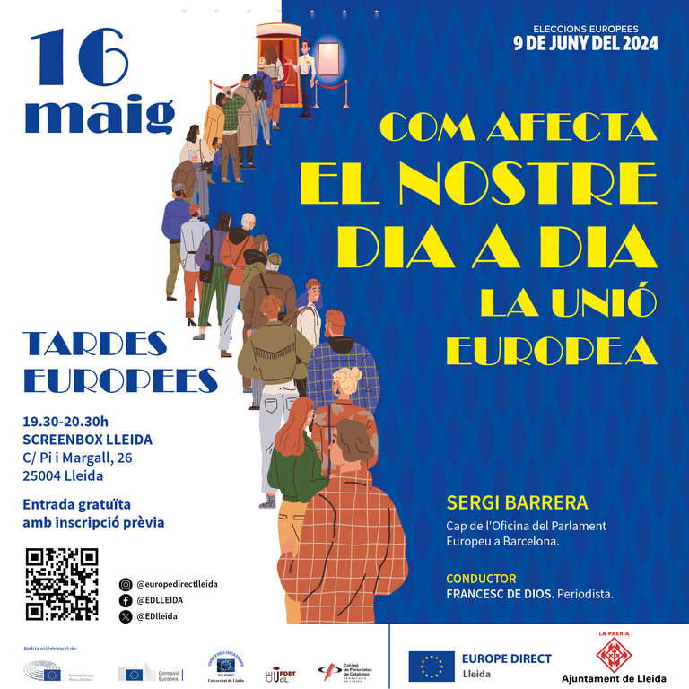 Europe Direct de la Paria ha coordinat diverses activitats del 9 al 16 de maig, adreçades al públic i també a alumnat d’ESO i escoles de primària, per difondre la història, les institucions i els valors de la Unió Europea. Una de les propostes és aquesta xerrada.