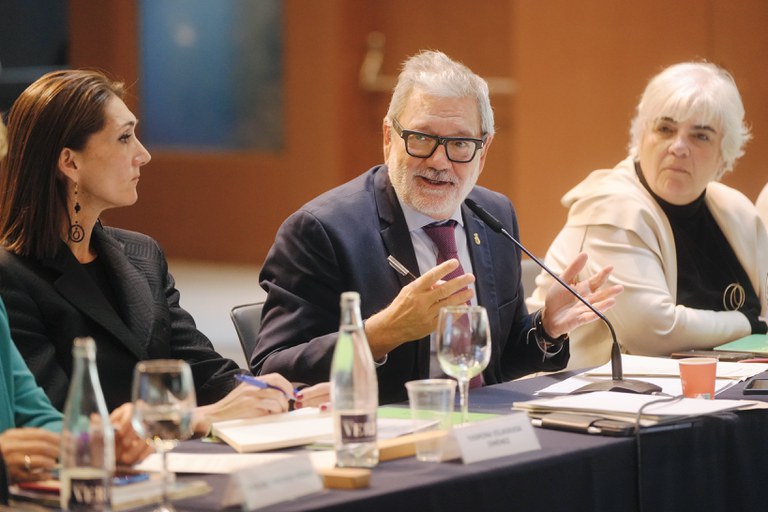 El paer en cap, Fèlix Larrosa, durant la seva intervenció en la sessió extraordinària de constitució del CES.