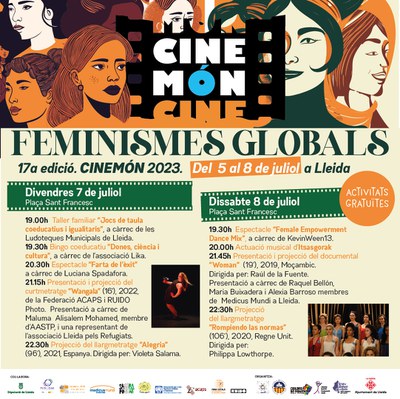 L’activitat de Cinemón se centrarà a la plaça de Sant Francesc i hi haurà activitats paral·leles al Cafè del Teatre de l’Escorxador..