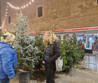 La regidora de Promoció de la Ciutat, Pilar Bosch, ha visitat el mercat.