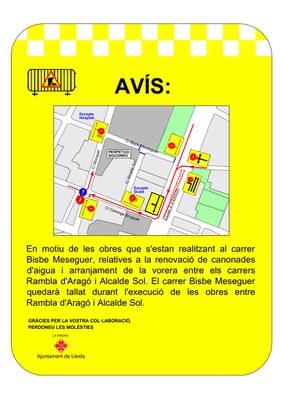 Plànol amb els desviaments de trànsit.