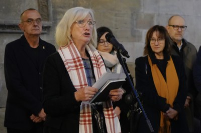Montse Casadellà ha llegit el manifest elaborat pel Consell municipal de les Dones