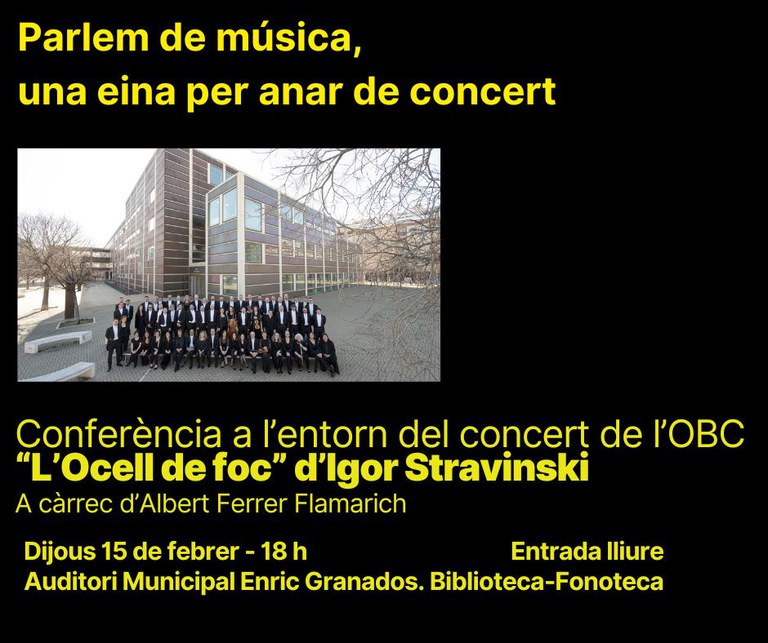 Parlem de música, una eina per anar de concert, a càrrec d'Albert Ferrer Flamarich. Dijous, a l'Auditori.