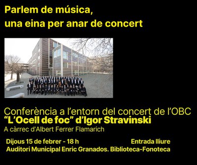 Parlem de música, una eina per anar de concert, a càrrec d'Albert Ferrer Flamarich. Dijous, a l'Auditori..