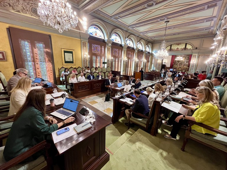 Una altra perspectiva del Ple de l'Ajuntament de Lleida.