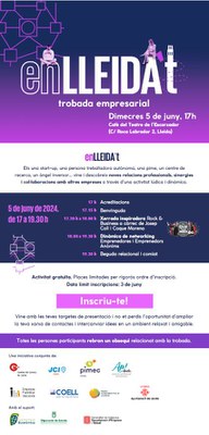El dimecres 5 de juny, a les 17 h, EnLleida't ha organitzat una trobada empresarial al Cafè del Teatre de l'Escorxador..