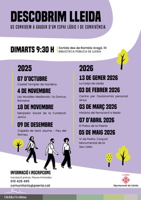 La tercera edició del projecte Descobrim Lleida ha ampliat places i ofereix noves visites mensuals a espais com el Castell Templer, la Llotja o les m….