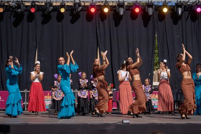 Actuació folklòrica de la Casa d'Andalusia, a la plaça de Sant Joan..