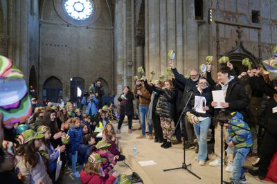 L'Ares, el David i el Leo han llegit el Manifest d'aquest any.