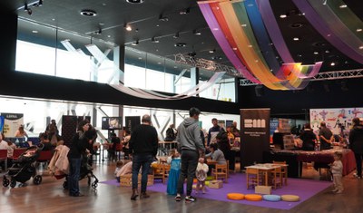 Ambient d'aquest diumenge al matí, a la sala Martina Castells de la Llotja..