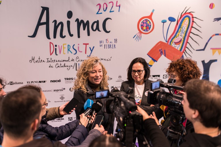 La regidora Pilar Bosch i la directora d'Animac, Carolina López, ha fet valoració d'edició d'enguany de la mostra.