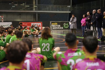 La presidenta del club, Vanesa Ortega, ha adreçat unes paraules a les persones assistents a l'acte.