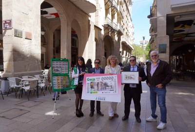 Presentació del cupó de l'ONCE dedicat al carrer Major de Lleida..