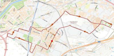 Plànol de les afectacions de trànsit per a la Cursa de Sant Miquel d'aquest diumenge.