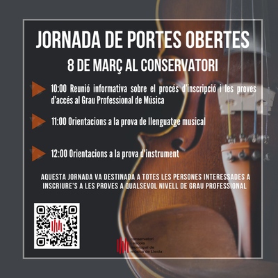 Jornada de portes obertes el proper 8 de març per donar a conèixer l’equipament i informar sobre les proves d’accés.