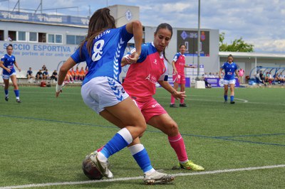 L'AEM ha perdut 0-2 davant l’Espanyol. Jugarà dimecres la tornada de les semifinals per pujar a la Lliga F, amb la voluntat de remuntar el resultat..