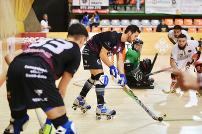 Una de les jugades del partit del Llista amb el Noisy.