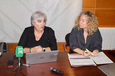 Les regidores Valls i Bosch, en un moment de la presentació davant dels mitjans de comunicació.
