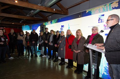 L'alcalde, amb les regidores i regidors de la Paeria que han assistit a la recepció..