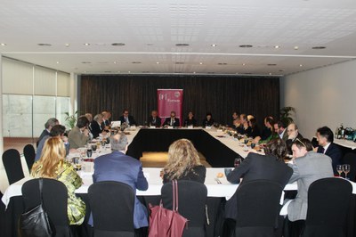 El paer en cap explica a empresaris de la ciutat els eixos estratègics de treball de la Paeria.