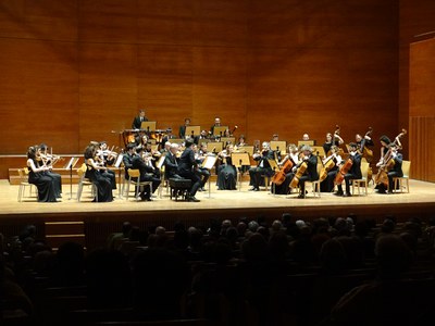 La formació de la Franz Schubert Filharmonia que ha acompanyat Joshua Bell