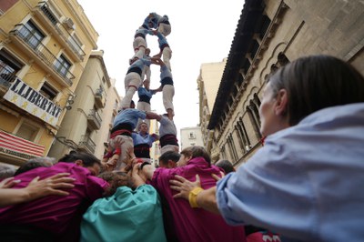Un dels castells que s'han pogut veure avui a la plaça.