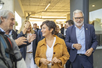 Un moment de la visita als habitatges dels Mangraners.
