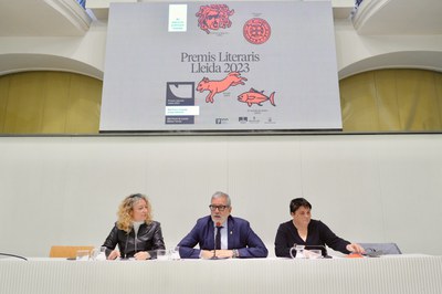 Presentació dels Premis Literaris Lleida 2023 i dels actes que es faran la setmana que ve en el marc d'aquests guardons..
